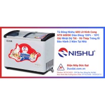 Tủ Kem đông Nishu Kính Cong 600 Lit Dàn Đồng NTK 688SK